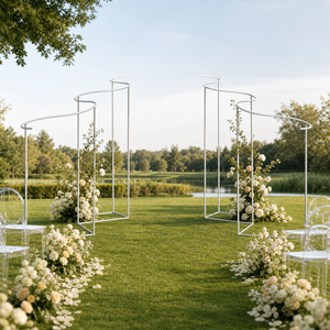 Grande Arco a S Graduato in Ferro per Sfondo Matrimoniale, Coppia di Telai Personalizzabili per Dimensioni e Colore, Decorazione per Palcoscenico - Product Image 1