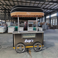 Carrito de Helados Personalizado con Ventana de Exhibición, Carrito de Helados Sweet Bar