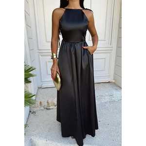 Robe de bal longue noire Anas dos nu, ornée de sequins, style chic et luxueux, coupe Empire, taille XL pour femme, idéale pour les soirées - Product Image 5