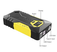 Starter lompat kapasitor Super 12V portabel, isi daya Cepat 3 menit layar LCD besar penguat baterai mobil Super aman bebas baterai 500F