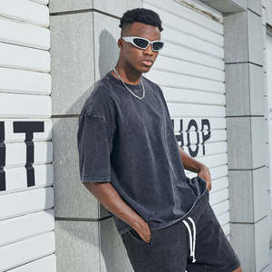 เสื้อยืดผ้าฝ้าย100% แขนสั้นโอเวอร์ไซส์สำหรับผู้ชายเสื้อโอเวอร์ไซส์ผ้าฝ้ายพิมพ์ลาย - Product Image 5