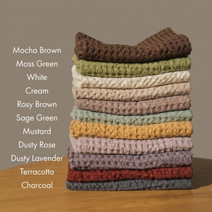 Serviette gaufrée personnalisée pour usine <span class=keywords><strong>de</strong></span> vente directe, douce pour la peau, pour cuisine, salle <span class=keywords><strong>de</strong></span> <span class=keywords><strong>bain</strong></span> et spa - Product Image 1