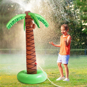 Aspersor de agua inflable con forma de cocotero para niños, juguete de PVC para jugar al aire libre, color verde - Product Image 1