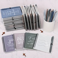 Carnet spirale chrétien inspirant A5 A6 avec poche pour stylo, idéal pour les cours de religion, les prières et les fêtes.