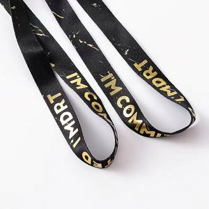 Cheap Custom logo Gold Printing Silk Screen Printing Lanyard with Card Holder - Product Image 3