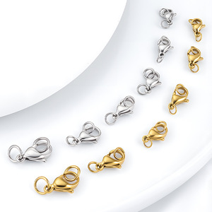 Vente en gros d'acier inoxydable 18K PVD or boucle de connexion fermoir mousqueton avec ouverture anneau de saut pour la fabrication d'accessoires de bijoux à bricoler soi-même - Product Image 2