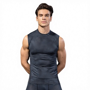 Camiseta Deportiva sin Mangas para Hombre, de Secado Rápido, Transpirable, Compresión, Sin Costuras, Spandex, Poliéster, para Adultos - Product Image 3
