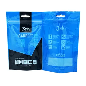Pochette debout avec logo personnalisé Sac d'emballage alimentaire biodégradable en plastique avec zip-lock Vente en gros Usine chinoise Sacs de transport imprimés