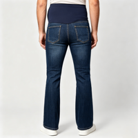 Jean de maternité bootcut pour femme, taille haute, extensible, en denim, style décontracté pour le travail