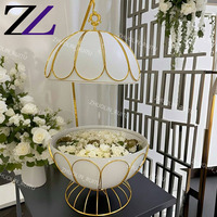 Plat de service rond de luxe doré 8 Lites pour buffet de restaurant avec couvercle suspendu, blanc et or, en forme de boule, 8L