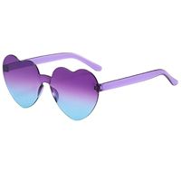 Lunettes de soleil en forme de cœur, lunettes de soleil colorées à la mode pour les fêtes, accessoires de photographie, lunettes de soleil mignonnes en forme de cœur de pêche