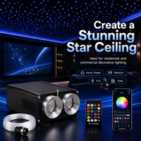 Illuminateur à fibre optique professionnel 45W à double port, kit de plafond étoilé RGB pour hôtel, KTV, cinéma maison