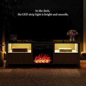 מותאם אישית לבן מודרני 85 אינץ רצפת שולחן טלוויזיה מעמד rack ארון עם אח led עבור סלון יוקרה - Product Image 3