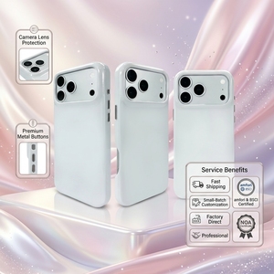 Funda Magnética para Teléfono, Color Blanco Brillante, Botones Metálicos Independientes, Resistente a Impactos, para iPhone 18 Pro, 17, 16, 15 - Product Image 1