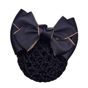 Ensemble de couvre-chignon pour femmes, <span class=keywords><strong>snood</strong></span> à deux voies, nœud en filet, barrette, pince à cheveux - Product Image 6