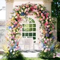Arche de fleurs artificielles jaunes de 8 pieds, fleurs artificielles réalistes, arche florale en métal, décoration de fond, chemin de table, arche de mariage, fond de fête