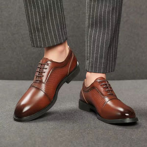 Chaussures Richelieu en Cuir pour Hommes, Luxueuses et de Haute Qualité, Fabriquées à la Main, à Trois Coutures, Style Business Décontracté, à Lacets, Fermeture Fermée - Product Image 6