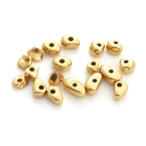 Irregular Geometric Gold Tone <b>Beads</b> 18k Titanium Steel Spacer <b>Beads</b> For Bracelets And <b>Necklaces</b> Unisex Jewelry Making Supplies - Product Image 5