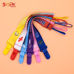 Vente en gros <span class=keywords><strong>Protection</strong></span> de l'environnement Réglable Apaiser Bébé Porte-Sucette Clip Polyester Sans BPA Nylon Lettre Motif 28cm * 3cm - Product Image 3