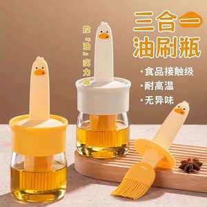 Silicone Oil <b>Brush</b> <b>Bottle</b> With Lid Heat Resistant For Cooking Baking Grilling Kitchen Use - Product Image 3