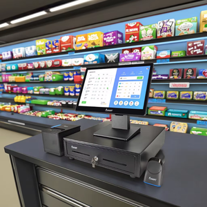 15,6 дюймов двойной экран <span class=keywords><strong>Pos</strong></span> продаж терминал толстая и стабильная алюминиевая база <span class=keywords><strong>Windows</strong></span> <span class=keywords><strong>POS</strong></span> система - Product Image 1