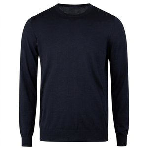 Pull en tricot à col rond pour femme, couleur unie, coupe classique, style décontracté d'automne - Product Image 1