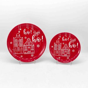 Plat à beurre en céramique rouge de Noël avec couvercle en bambou, motif <span class=keywords><strong>maison</strong></span> de <span class=keywords><strong>pain</strong></span> <span class=keywords><strong>d</strong></span>'<span class=keywords><strong>épices</strong></span> festif pour la <span class=keywords><strong>d</strong></span>écoration de table de Noël - Product Image 5