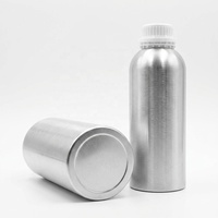 Bouteille en aluminium de 1L pour huiles essentielles, finition argent brossé, hermétique, opaque, qualité médicale, pour parfums et produits chimiques