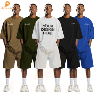 <span class=keywords><strong>Ensemble</strong></span> T-<span class=keywords><strong>shirt</strong></span> et <span class=keywords><strong>short</strong></span> pour <span class=keywords><strong>homme</strong></span> surdimensionné 250G Poids lourd Confort Épaule tombante Coupe décontractée Grande taille Vêtement de détente <span class=keywords><strong>Ensemble</strong></span> de survêtement - Product Image 1
