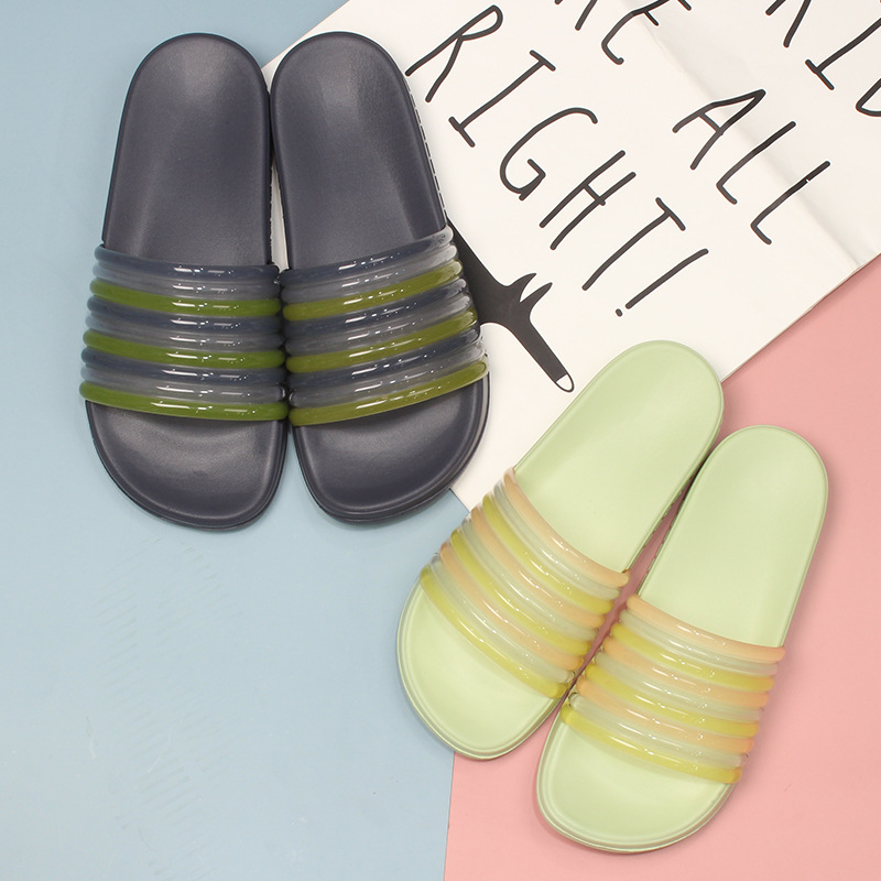 OEM Custom Black Slides Footwear PVC Slippers Men Women Non-slip Soft Home Slipper