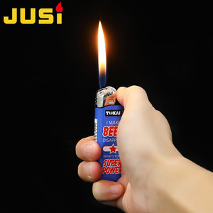 Briquet à Roue Rotative JUSI, Flamme Bleue Jet, Coupe-Vent, Personnalisé, en Métal, Créatif, Imprimé - Product Image 4