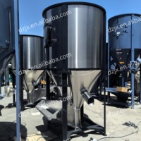 Mélangeur vertical automatique en acier inoxydable DZJX PLC 500 1000 15000 Kg pour résine HDPE, machine de mélange de plastique chauffée