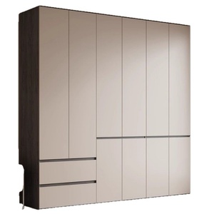 Armarios de Dormitorio de Madera Maciza con Puertas Seccionales Abatibles, Fabricante Mayorista de Conjuntos de Muebles de Dormitorio Minimalistas en Tono Gris - Product Image 5