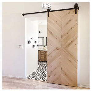 Puertas de Granero corredizas a prueba de sonido impermeables de madera maciza de listón vertical moderno para uso en apartamentos - Product Image 1