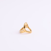 Fenny plaqué or 18 carats vente en gros sans décoloration artistique irrégulière grand cercle creux en acier inoxydable bague tendance pour les femmes
