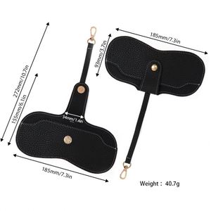 Fuax Leather Sunglasses Bag Eyeglass <b>Case</b> with Belt Clip & Wrist Strap Soft Leather Dustproof <b>Glasses</b> Storage <b>Case</b> - Product Image 2
