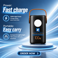 Batterie externe haute capacité 60000mAh 100W à charge rapide pour téléphones mobiles, lampe de camping LED externe, lampe torche, batterie lithium-ion
