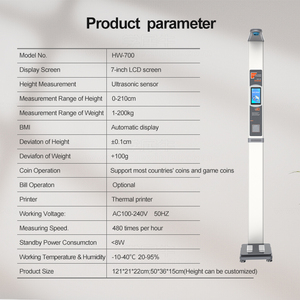 Máy đo chiều cao và cân nặng siêu âm HW-700 giá tốt nhất dành cho phòng khám - Product Image 5