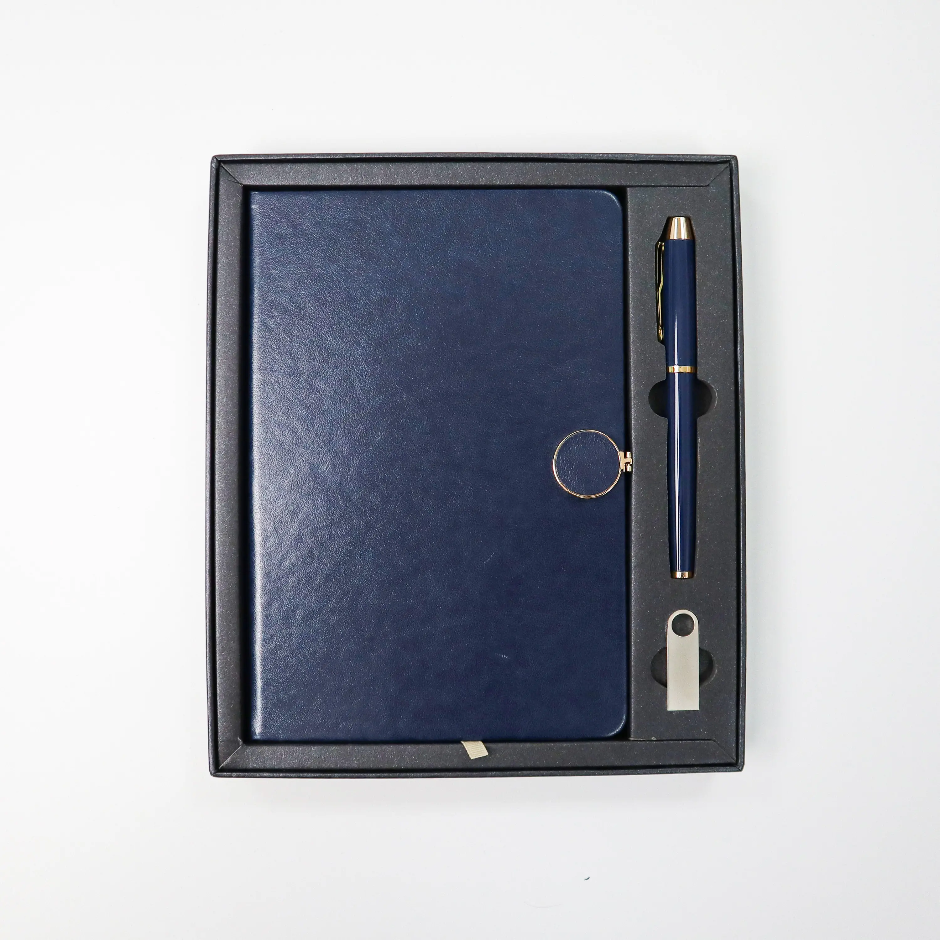 Personalized A5 Business Journal Leather Hard Cover Notebook With Gift Box And Pen