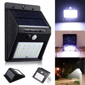 CE approved children wide angle security automatic classic decorative outdoor wall lamp 20 led motion sensor solar garden light