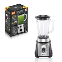 RAF Elektrische Blender Licuadora 2-in-1 500W 1,5L Glazen Kan Blender voor Thuisgebruik, voor Sap, Smoothie en Koffiemalen