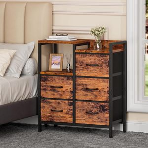 Meuble de rangement pliable multifonctionnel avec tiroirs en tissu et structure métallique pour salon - Product Image 6