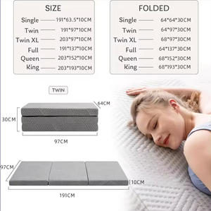 4 "mật độ cao tri-gấp nệm-không thấm nước cắm trại Giường & văn phòng futon, Nhật Bản phong cách có thể gập lại Sofa giường W/lưu trữ túi - Product Image 4