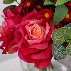 Bouquet de fleurs artificielles mixtes roses et marguerites en gros pour centre de table, décoration de maison et de mariage - Product Image 3
