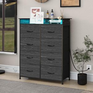 Tour de rangement <span class=keywords><strong>haute</strong></span>, entrée, placard, couloir, salon, <span class=keywords><strong>commode</strong></span> noire, chambre à coucher, étroite, 8 tiroirs en tissu, commodes - Product Image 6