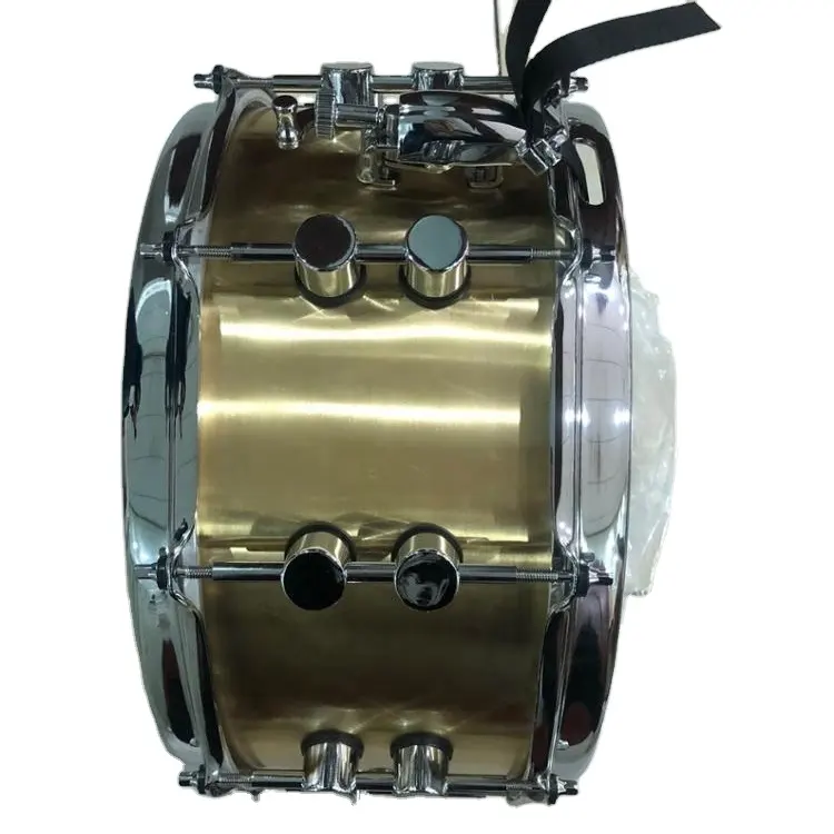 14*6.5 brass snare drum percussion with brand Gammon with drum bag