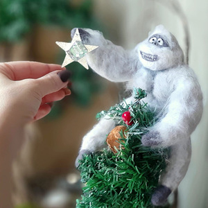 Adornos de fieltro de muñeco de nieve abominable, muñeco de nieve de fieltro con aguja divertida, adornos para árboles de Navidad, regalo de cumpleaños para niños - Product Image 2