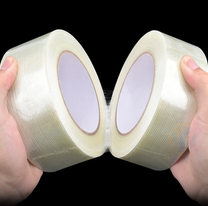 Hoge Viscositeit Gestreepte <span class=keywords><strong>Fiber</strong></span> <span class=keywords><strong>Tape</strong></span> Binding Zware Gewicht Anti-Stretch Transparant Glas Filament Tapes - Product Image 4