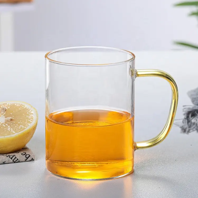 WONDER Glass-taza de té con mango de borosilicato, vidrio de pared individual resistente al calor, garantía de calidad