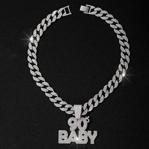 Collar <span class=keywords><strong>de</strong></span> Joyería para Hombre y Mujer, Estilo Hip Hop, con Diamantes <span class=keywords><strong>de</strong></span> Imitación Brillantes, Cadena Cubana Chapada en Oro, Colgante con Letra BABY <span class=keywords><strong>de</strong></span> <span class=keywords><strong>los</strong></span> <span class=keywords><strong>90</strong></span> - Product Image 5